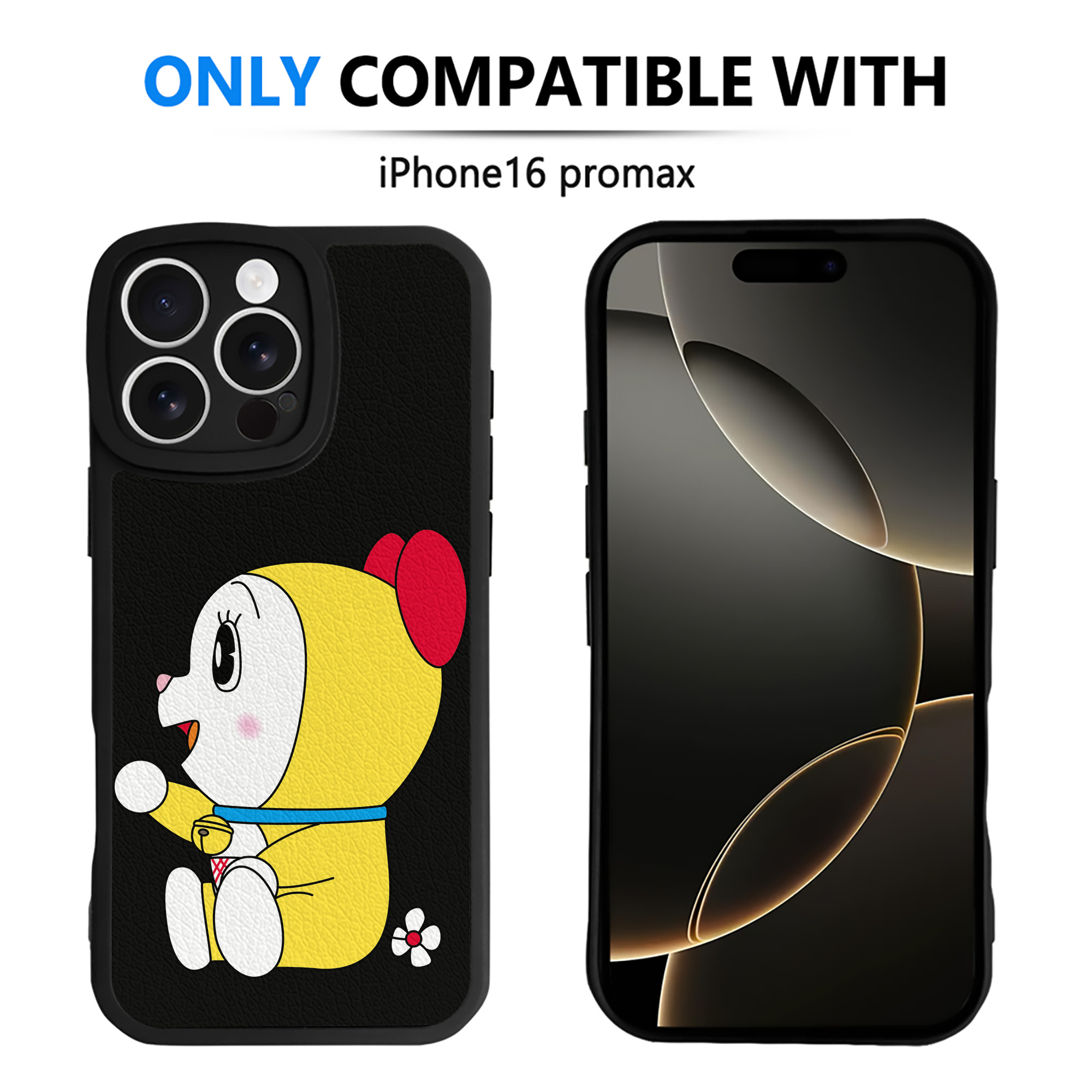 （画像用） ドラえもん ドラミ Doraemon Dorami 【iPhone 16シリーズ対応】シリコンスマホケース（レザー調） 材質：シリコン